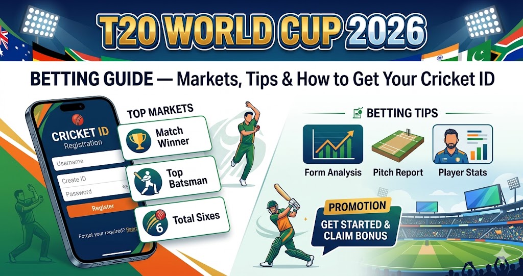 T20 World Cup 2026 Betting Guide — Markets, Tips & How to Get Your Cricket ID